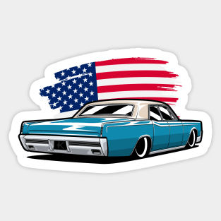 Blue Continental 1965 American Flag Sticker